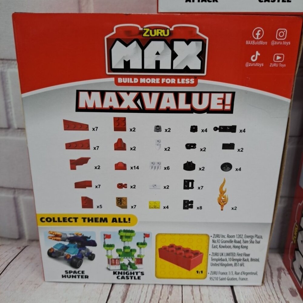 Lot of 3 Zuru Max Build, Space Hunter, Dragon Attack, Knights Castle, Sealed NIB - Picture 6 of 11
